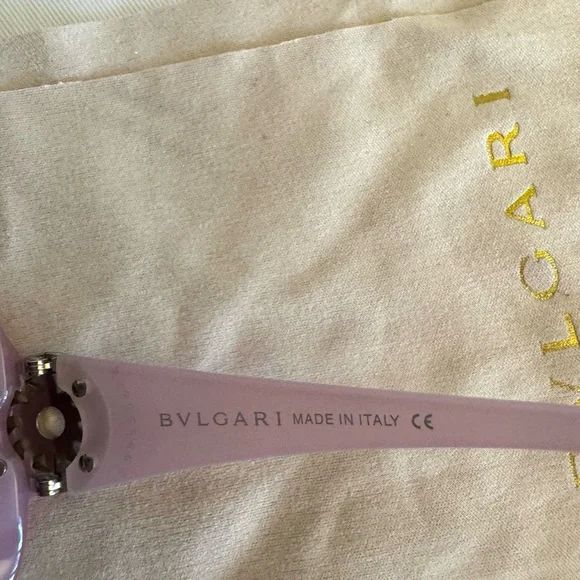 BVLGARI 851-B 791/11 Pink Swarovski Crystals Sunglasses EUC - Picture 5 of 8
